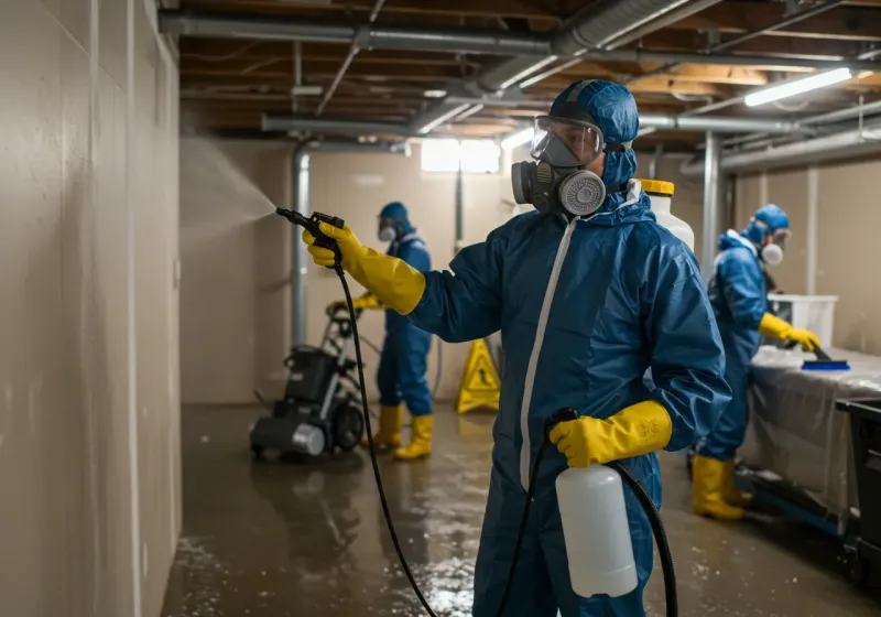 Basement Sanitization and Antimicrobial Treatment process in Waxhaw, NC