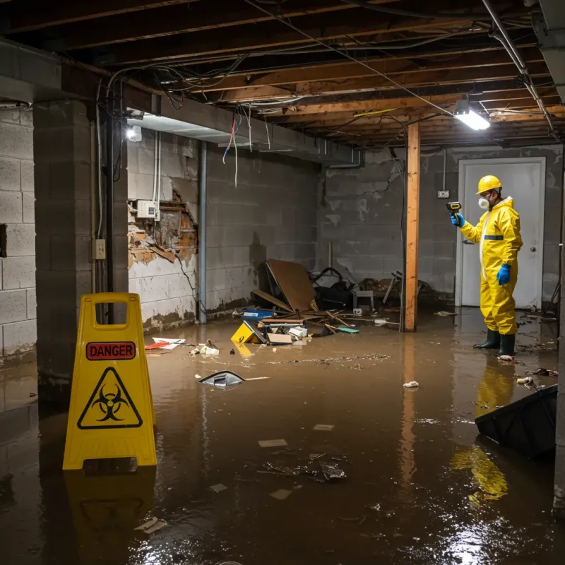 Flooded Basement Electrical Hazard in Waxhaw, NC Property