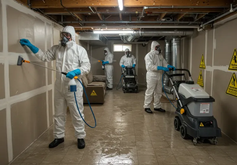 Basement Moisture Removal and Structural Drying process in Waxhaw, NC